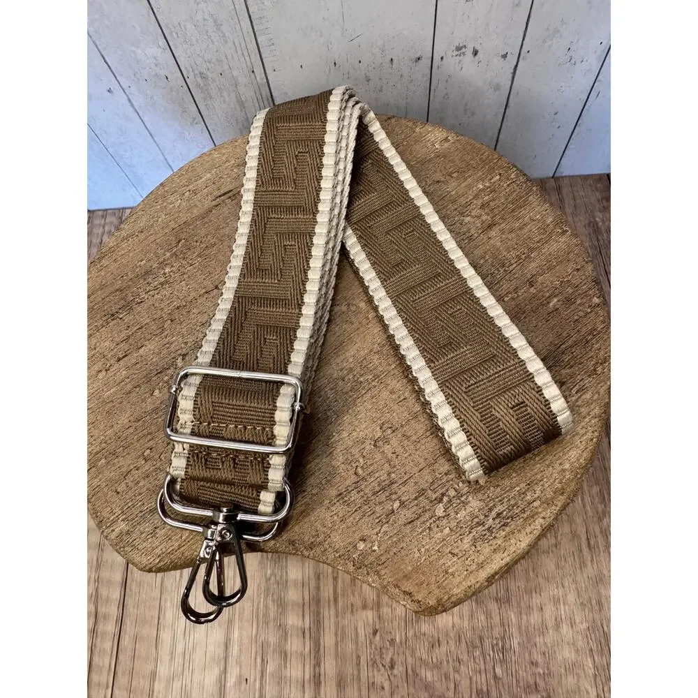 Brown Woven Autumn Purse Strap Wide Bag Strap Boho Crossbody Purse Strap